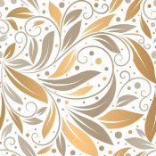 Samolepicí dekorativní tapeta se vzorem - Béžové a zlaté lístky