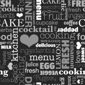 Samolepicí dekorativní tapeta se vzorem - "Food" texty