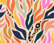 Samolepicí dekorativní tapeta se vzorem - Abstraktní retro plamínky