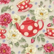 Samolepicí dekorativní tapeta se vzorem - Čaj a květiny
