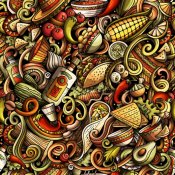 Samolepicí dekorativní tapeta se vzorem - Mexická kuchyně