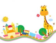 Samolepka - Vláček se žirafou