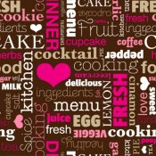 Samolepicí dekorativní tapeta se vzorem - "Food" texty